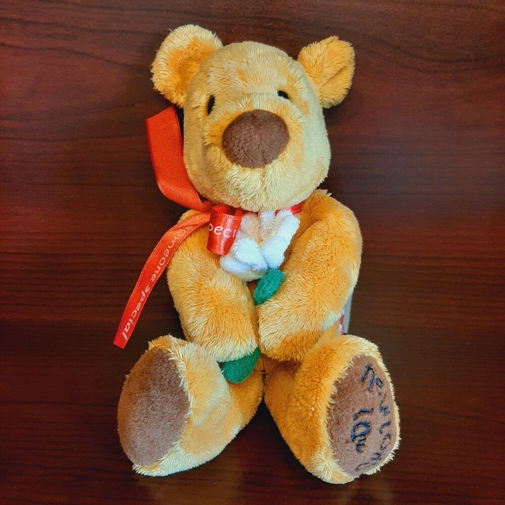 Gund Newtons Law Plush Someone Special Teddy Bear Toy 9" Holding a Daisy
